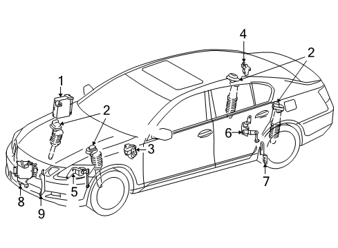 2007 Lexus GS450h Ride Control Computer Assy, Front Active Stabilizer Control Diagram for 892A0-30012