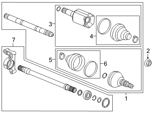 2021 Chevrolet Malibu Drive Axles - Front Axle Assembly Diagram for 84066552