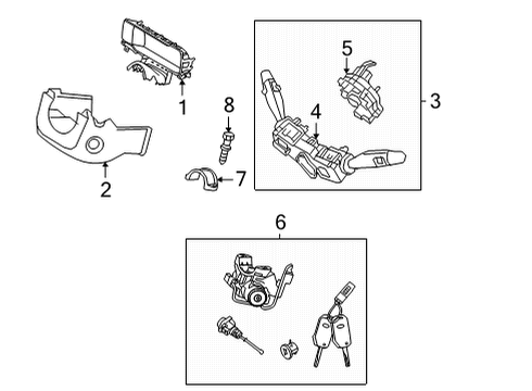 2022 Kia Sorento Shroud, Switches & Levers Sub Switch Assembly-MULT Diagram for 934X2P2040