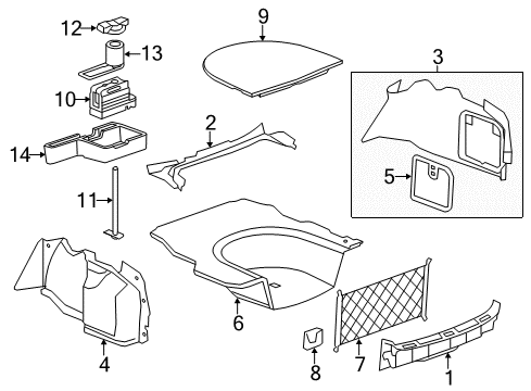 2012 Cadillac CTS Interior Trim - Rear Body Air Compressor Bolt Diagram for 11571200