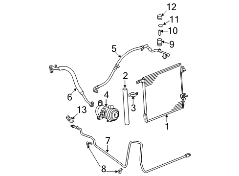 2010 Chevrolet Colorado A/C Condenser, Compressor & Lines AC Hose Diagram for 22756852