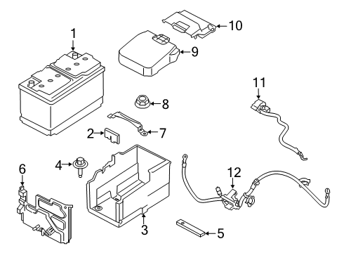 2019 Ford Transit Connect Battery Positive Cable Diagram for KV6Z-14300-P