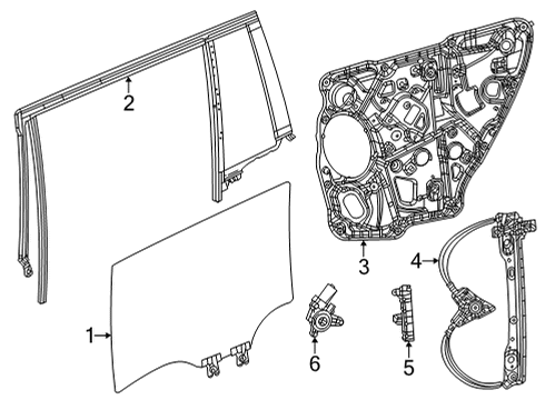 2021 Jeep Grand Cherokee L Rear Door Motor-Window Regulator Diagram for 68499696AA