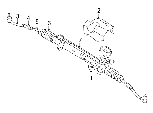 2011 Hyundai Accent Steering Column & Wheel, Steering Gear & Linkage End Assembly-Tie Rod, LH Diagram for 56820-1E000