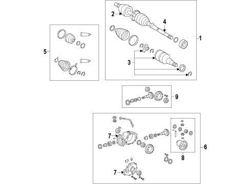 2009 Pontiac Vibe Rear Axle Shafts & Joints, Differential, Drive Axles, Propeller Shaft Front & Rear Propeller Shaft Diagram for 88975541