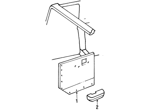 1991 Ford E-350 Econoline Club Wagon Interior Trim - Door Armrest Diagram for E9UZ1124141A1A