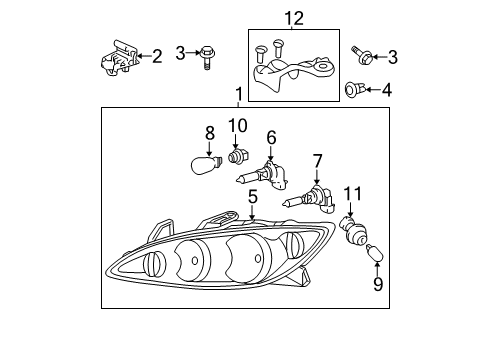 2005 Toyota Camry Headlamps Lens & Housing Diagram for 81130-33550