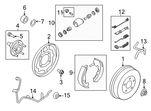 2008 Mercury Mariner Rear Brakes Caliper Mount Diagram for 8M6Z-2C220-B