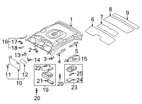 2008 Kia Spectra Sunroof FASTENER Diagram for 0BF7068865