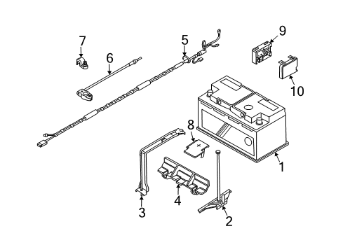 2006 BMW Z4 Battery Cable Holder Diagram for 61136916498