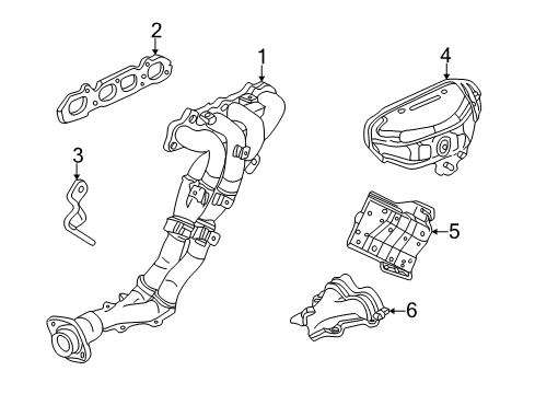 2002 Honda S2000 Exhaust Manifold Stay A, Exhuast Manifold Diagram for 11941-PCX-000