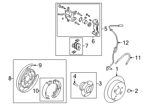 2013 Hyundai Sonata Parking Brake Sensor Assembly-Abs Real Wheel , LH Diagram for 59910-3Q000