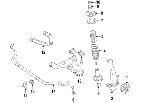 2016 Infiniti QX80 Suspension Components, Lower Control Arm, Upper Control Arm, Stabilizer Bar Rod Assembly-Connecting, STABILIZER Diagram for 54618-1LA0A