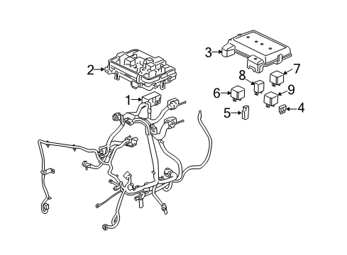 2006 Chevrolet HHR Electrical Components Block Asm-Engine Wiring Harness Junction Diagram for 15847491