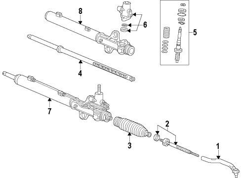 2012 Honda Crosstour P/S Pump & Hoses, Steering Gear & Linkage Seal Kit A, Power Steering (Rotary Valve) Diagram for 06531-TP6-A01