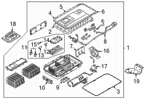 2021 Hyundai Santa Fe Battery CLAMP-BATTERY Diagram for 37160-P4000