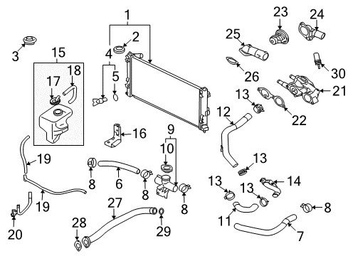 2011 Mitsubishi Lancer Powertrain Control Hose-Radiator Diagram for MS600623