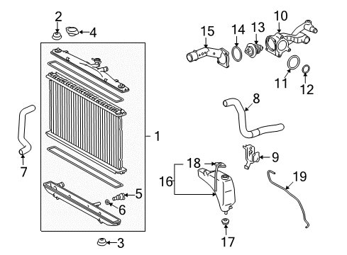 2015 Lexus RX350 Radiator & Components Radiator Assembly, No.2 Diagram for 16041-0P211