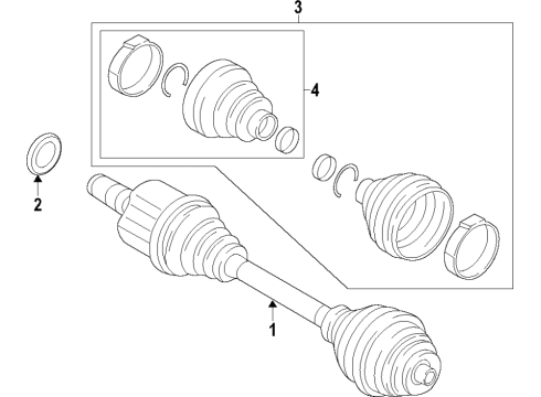 2019 BMW X2 Front Axle Shafts & Joints, Drive Axles Shaft Seal, Drive Shaft Diagram for 24278647245