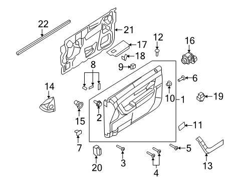 2009 Ford Focus Mirrors Door Trim Panel Diagram for 8S4Z-5423942-AA