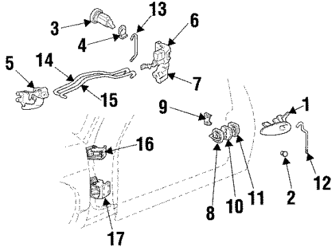 1999 Pontiac Grand Prix Front Door Lock Switch Diagram for 10290246