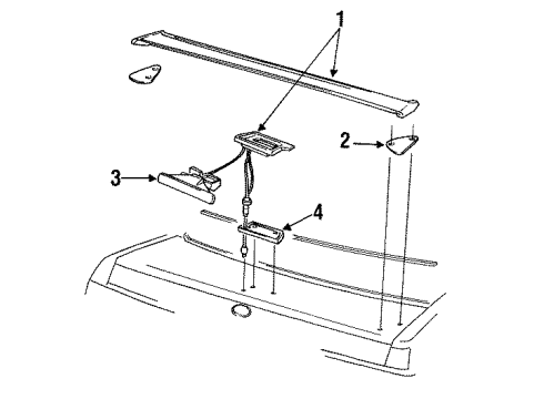 1992 Infiniti M30 Rear Spoiler Lamp Assembly-Stop Diagram for 26590-35F00