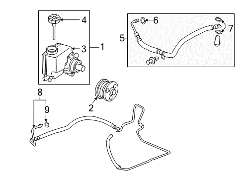 2007 Buick Lucerne P/S Pump & Hoses, Steering Gear & Linkage Power Steering Pump Diagram for 19369084