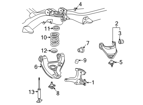 1996 Chevrolet P30 Front Suspension Components Insulator-Front Spring Diagram for 15988238