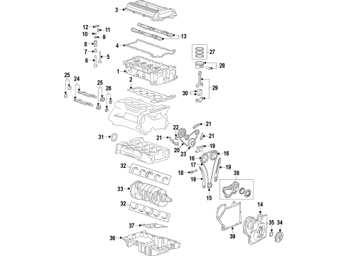 2013 Buick Verano Engine Parts, Mounts, Cylinder Head & Valves, Camshaft & Timing, Oil Pan, Balance Shafts, Crankshaft & Bearings, Pistons, Rings & Bearings Mount Diagram for 13347447