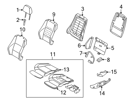 2008 BMW 128i Lumbar Control Seats Seat Upholstery, Leather Diagram for 52102997362