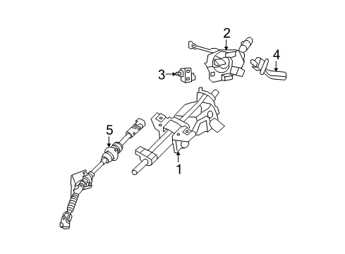 2008 Jeep Grand Cherokee Steering Column & Wheel, Steering Gear & Linkage, Shaft & Internal Components, Shroud, Switches & Levers Intermediate Shaft Diagram for 5140844AA