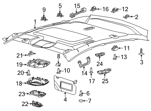 2014 Ford Focus Interior Trim - Roof Overhead Console Diagram for BM5Z-58519A70-AA