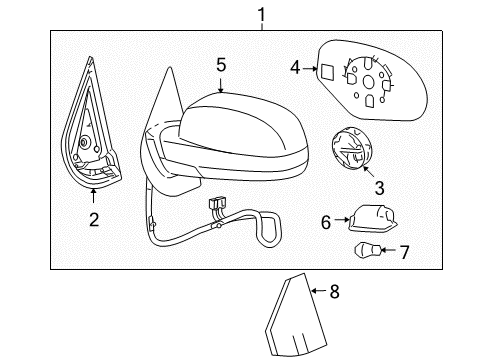 2010 GMC Sierra 1500 Outside Mirrors Mirror Asm-Outside Rear View *Black Diagram for 20756893