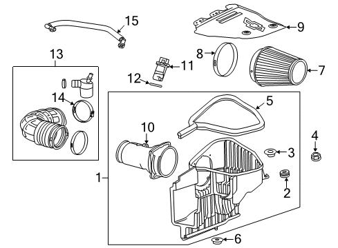 2015 Chevrolet Camaro Air Intake Air Cleaner Body Diagram for 23164563