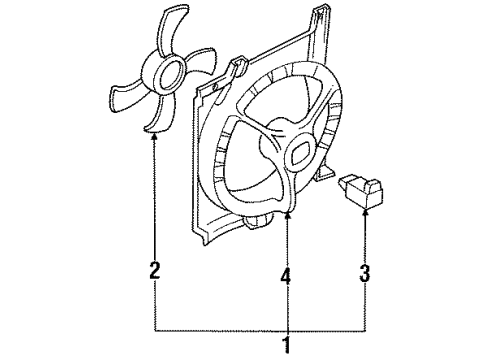 1992 Nissan Sentra Cooling System, Radiator, Water Pump, Cooling Fan SHROUD Assembly Diagram for 21483-51Y25