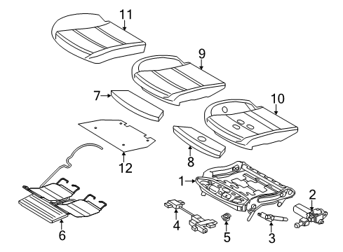 2013 BMW 550i Front Seat Components Foam Section, Comfort Seat, A/C Diagram for 52109174841