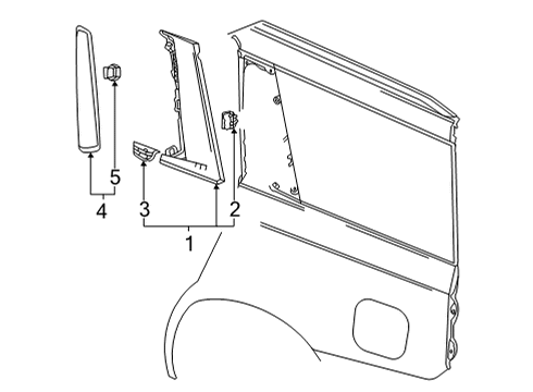 2021 Cadillac Escalade Exterior Trim - Quarter Panel Applique Diagram for 84808217
