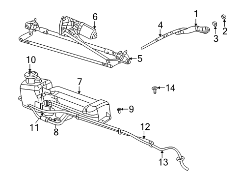 2010 Chrysler PT Cruiser Wiper & Washer Components Blade-Front WIPER Diagram for 5018433AA