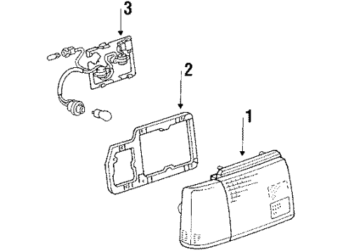 1986 Chevrolet Nova Tail Lamps Lens, Tail Lamp Diagram for 94843354