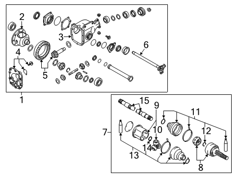 2004 Infiniti FX35 Carrier & Front Axles Ring-Snap Diagram for 39708-CG000