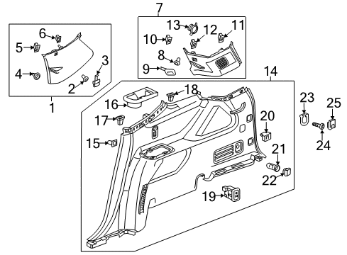 2018 Chevrolet Traverse Interior Trim - Quarter Panels Door Trim Panel Clip Diagram for 11610205