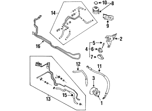 1994 Nissan Quest P/S Pump & Hoses, Steering Gear & Linkage Tube Assy-Power Steering Diagram for 49726-0B004