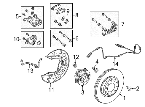 2015 Chrysler 200 Rear Brakes Wheel Bearing Diagram for 68155868AB