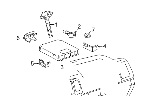 2005 Toyota Tundra Powertrain Control Bracket, Engine Control Computer Diagram for 89669-34041