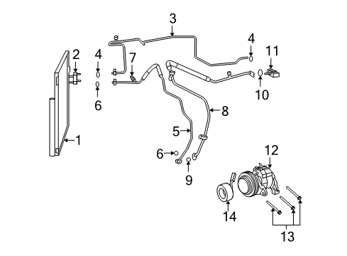 2011 Ram 3500 A/C Condenser, Compressor & Lines Line-A/C Discharge Diagram for 68078245AA