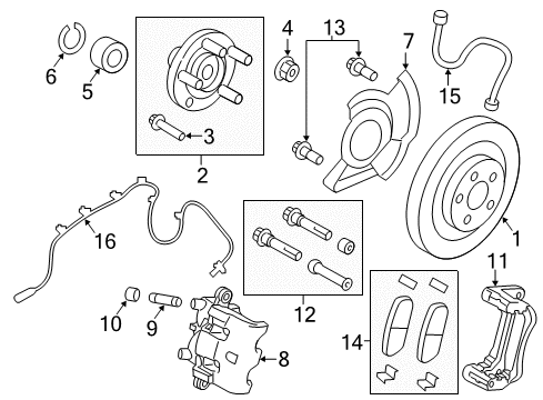 2014 Lincoln MKX Anti-Lock Brakes Caliper Support Mount Kit Diagram for 7T4Z-2B296-B