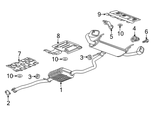 2018 Chevrolet Equinox Exhaust Components Muffler & Pipe Diagram for 84758324