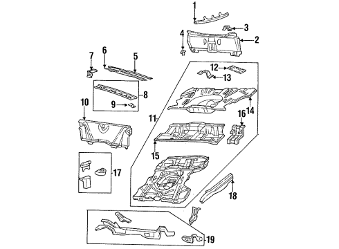 1990 Pontiac Bonneville Rear Body Panel Asm, Rear Compartment Rear Diagram for 12538624