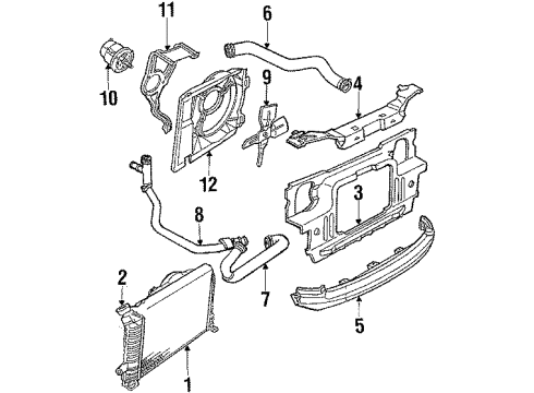 1987 Mercury Topaz Radiator & Components, Cooling Fan Fan Blade Diagram for FO3Z8600B