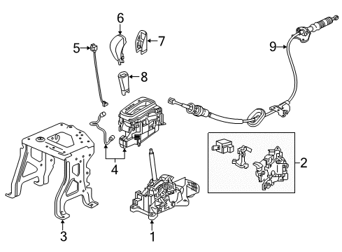 2019 Honda Ridgeline Center Console Lock Assy., Shift Diagram for 54028-TG7-A81